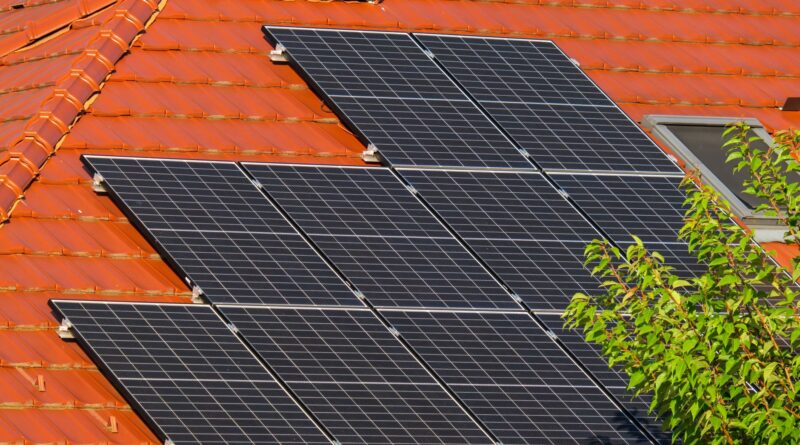 Plug-in solar panels on a sunny balcony